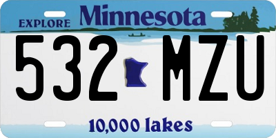 MN license plate 532MZU