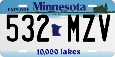 MN license plate 532MZV