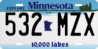 MN license plate 532MZX