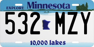 MN license plate 532MZY