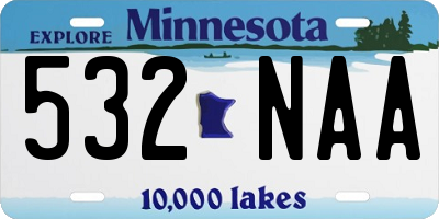 MN license plate 532NAA