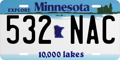 MN license plate 532NAC