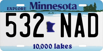 MN license plate 532NAD