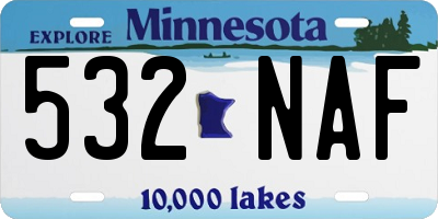 MN license plate 532NAF