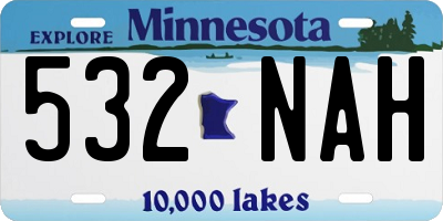 MN license plate 532NAH