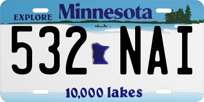 MN license plate 532NAI
