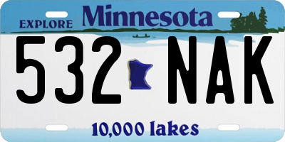 MN license plate 532NAK