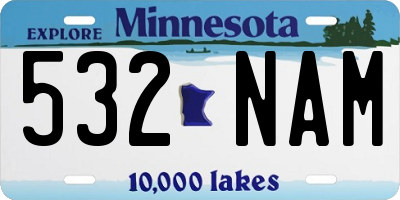 MN license plate 532NAM