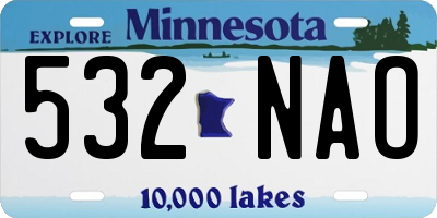 MN license plate 532NAO