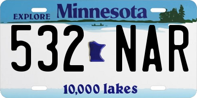 MN license plate 532NAR