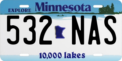 MN license plate 532NAS