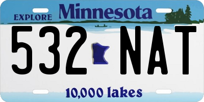 MN license plate 532NAT
