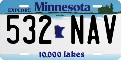 MN license plate 532NAV