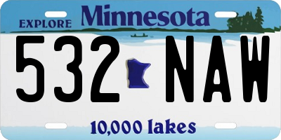 MN license plate 532NAW