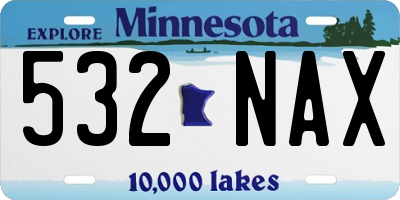 MN license plate 532NAX