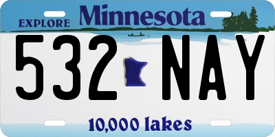 MN license plate 532NAY