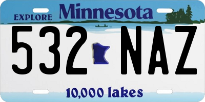 MN license plate 532NAZ