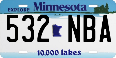 MN license plate 532NBA