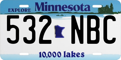 MN license plate 532NBC