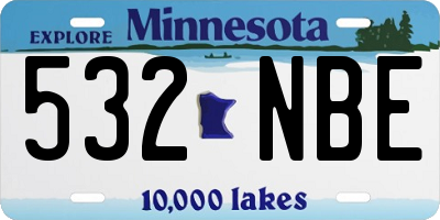 MN license plate 532NBE