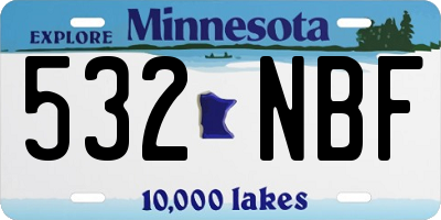 MN license plate 532NBF