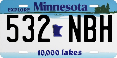 MN license plate 532NBH