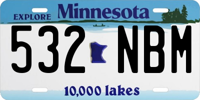 MN license plate 532NBM