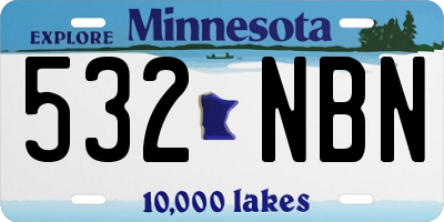 MN license plate 532NBN