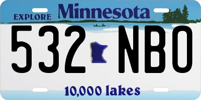 MN license plate 532NBO