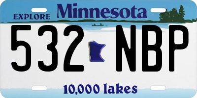 MN license plate 532NBP