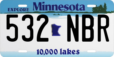 MN license plate 532NBR