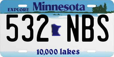MN license plate 532NBS