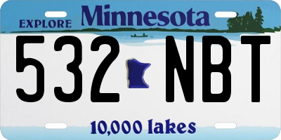 MN license plate 532NBT