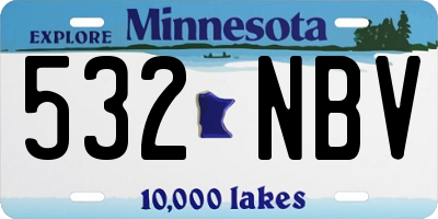 MN license plate 532NBV