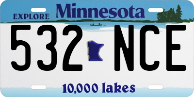 MN license plate 532NCE
