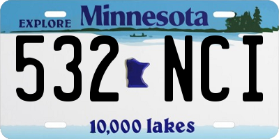 MN license plate 532NCI