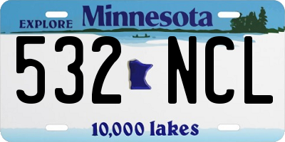 MN license plate 532NCL