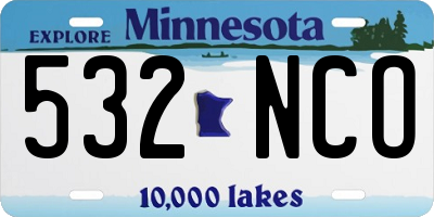 MN license plate 532NCO