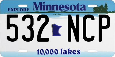 MN license plate 532NCP