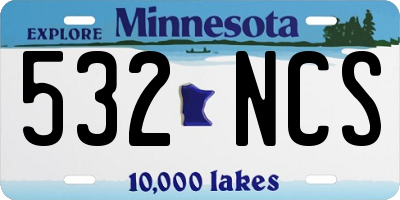MN license plate 532NCS