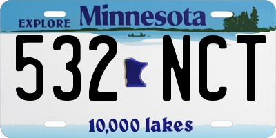 MN license plate 532NCT