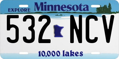 MN license plate 532NCV