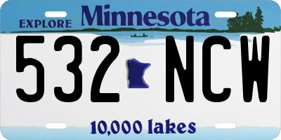 MN license plate 532NCW