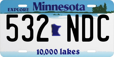 MN license plate 532NDC