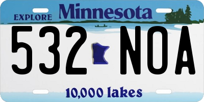 MN license plate 532NOA