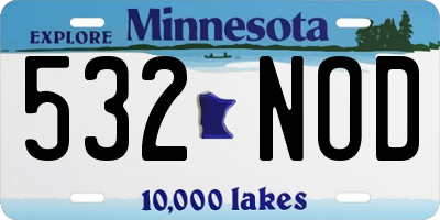 MN license plate 532NOD