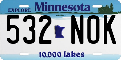 MN license plate 532NOK