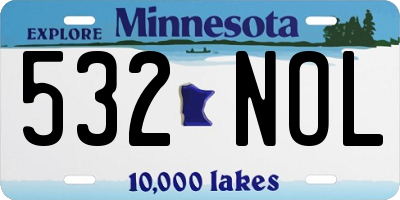 MN license plate 532NOL