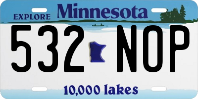 MN license plate 532NOP