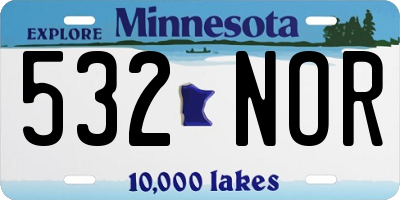 MN license plate 532NOR